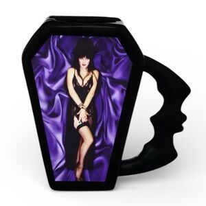 Elvira "Mistress Of The Dark" Coffin Shaped Ceramic Mug - NWT